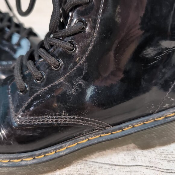 Dr. Martens 1460J Black Patent Leather Combat Boots – Youth Girls Size 2 - Picture 7 of 10